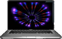 aeon visuals playing on macbook pro