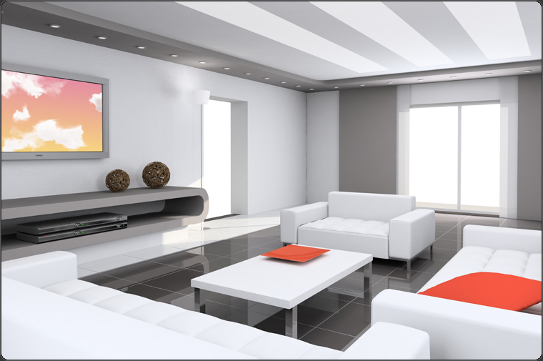 living room concept with subtle visual effects